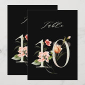 5x7 Numéro de table botanique floral numéro 10, No (Devant / Derrière)