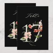 5x7 Numéro de table floral botanique 17, Numéro de (Devant / Derrière)