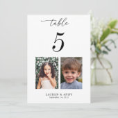 5x7 Numéro de Table Photos d'Enfance Mariage (Debout devant)