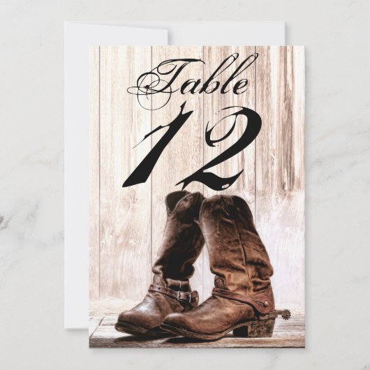 5x7 Numéro de tableau Boots de carte Pays Rustique (Devant)
