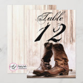 5x7 Numéro de tableau Boots de carte Pays Rustique (Devant / Derrière)