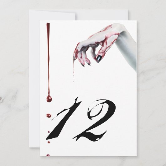 5x7 Numéro de tableau Carte zombie goutte de sang (Devant)