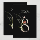 5x7 Numéro Floral Botanique 8, Numéro de Table Noi (Devant / Derrière)