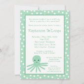 5x7 Ocean Sea Life Baby shower Octopus Invitation (Devant)