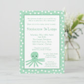 5x7 Ocean Sea Life Baby shower Octopus Invitation (Debout devant)