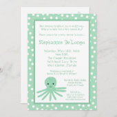 5x7 Ocean Sea Life Baby shower Octopus Invitation (Devant / Derrière)