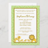 5x7 Oerwoud Girl TRIPLETS Baby shower Uitnodiging (Voorkant / Achterkant)