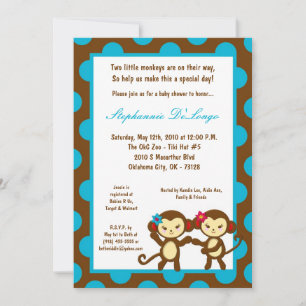 5x7 Oerwoud Gym Monkey Dance Baby shower Uitnodigi Kaart