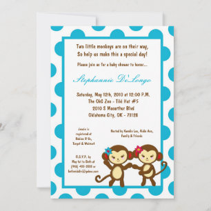 5x7 Oerwoud Gym Monkey Dance Baby shower Uitnodigi Kaart
