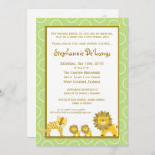 5x7 Oerwoud Lion Boy TWINS Baby shower Uitnodiging (Voorkant / Achterkant)