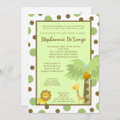 5x7 Oerwoud Safari Animal Baby shower Invitation Kaart (Voorkant / Achterkant)