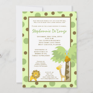 5x7 Oerwoud Safari Animal Baby shower Invitation Kaart