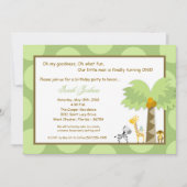 5x7 Oerwoud Safari Zoo Animal Birthday Uitnodiging (Voorkant)