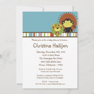 5x7 Oerwoud Tales Safari Shower Invitation Kaart