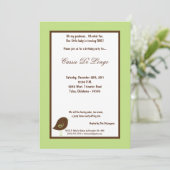 5x7 Oiseau vert clair Invitation de fête d'anniver (Debout devant)