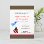5x7 Oiseaux bleus / Ornements de Noël Invitation (Debout devant)