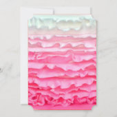 5x7 Ombre Streep Roze Frosting bruiloft uitnodigin Kaart (Achterkant)