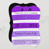 5x7 Ombre Stripe Purple Line Fa Faire-part de mari (Devant / Derrière)