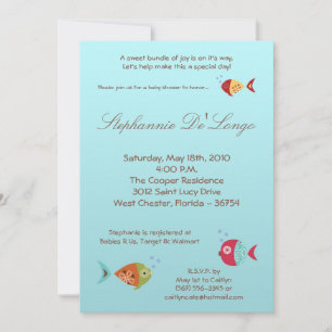 5x7 onder Zee OceanFish Baby shower Invitation Kaart
