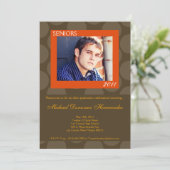 5x7 Oran Cercle Polk Photo Graduation Faire-part (Debout devant)