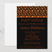 5x7 Orange Cheetah 16e anniversaire Invitation (Devant / Derrière)