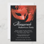 5x7 Orange Masquerade Halloween Invitation (Devant)