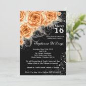 5x7 Orange Rose Sweet 16 Anniversaire Invitation (Debout devant)