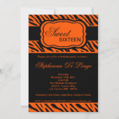 5x7 Orange Zebra Imprimer Anniversaire Invitation (Devant)