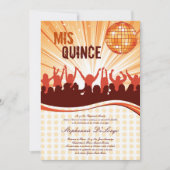 5x7 Oranje Dansfeest Quinceanera Uitnodiging (Voorkant)