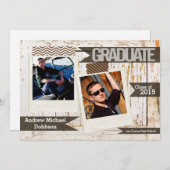 5x7 Oude Witte Schuur Hout Weer Senior Aankondigin Aankondiging (Voorkant / Achterkant)