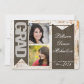 5x7 Oude Witte Schuur Hout Weer Senior Aankondigin Aankondiging (Voorkant)