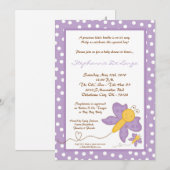 5x7 Paars butterfly Baby shower Kaart (Voorkant / Achterkant)