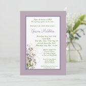 5x7 Paarse Iris Flower Bridal Shower-uitnodiging Kaart (Staand voorkant)