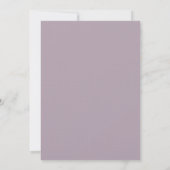 5x7 Paarse Iris Flower Linen Wedding Invitation Kaart (Achterkant)