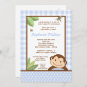 5x7 Papagayo Monkey Safari Baby shower Invitation (Devant / Derrière)