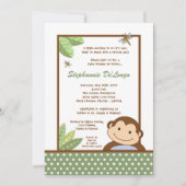 5x7 Papagayo Monkey Safari Baby Shower Invitation Kaart (Voorkant)