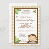 5x7 Papagayo Monkey Safari Baby Shower Invitation Kaart (Voorkant / Achterkant)