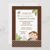 5x7 Papagayo Monkey Safari Baby shower Uitnodiging (Voorkant)