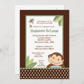 5x7 Papagayo Monkey Safari Baby shower Uitnodiging (Voorkant / Achterkant)