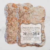 5x7 pays grange en dentelle de bois Faire-part de  (Devant / Derrière)