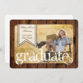 5x7 Pays rustique Grange Bois Senior Faire-part (Devant / Derrière)