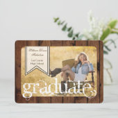 5x7 Pays rustique Grange Bois Senior Faire-part (Debout devant)