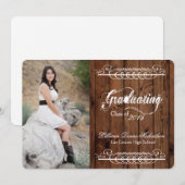 5x7 Pays rustique Grange Bois Senior Faire-part (Devant / Derrière)