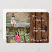 5x7 Pays rustique Grange Bois Senior Faire-part (Devant / Derrière)