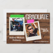 5x7 Pays rustique Grange Bois Senior Faire-part (Devant)