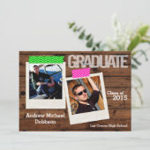 5x7 Pays rustique Grange Bois Senior Faire-part (Debout devant)