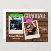 5x7 Pays rustique Grange Bois Senior Faire-part (Devant / Derrière)