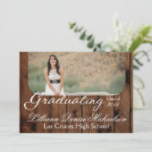 5x7 Pays rustique Grange Bois Senior Faire-part (Debout devant)