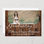 5x7 Pays rustique Grange Bois Senior Faire-part (Devant / Derrière)