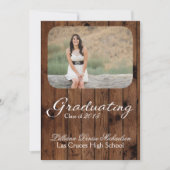 5x7 Pays rustique Grange Bois Senior Faire-part (Devant)